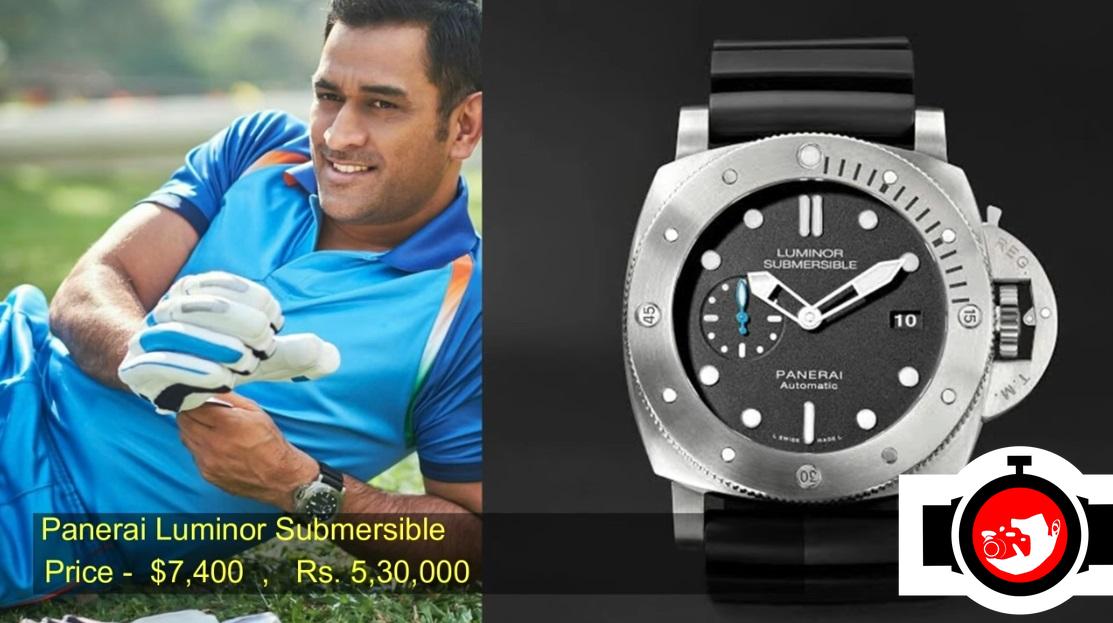 cricketer MS Dhoni spotted wearing a Panerai 