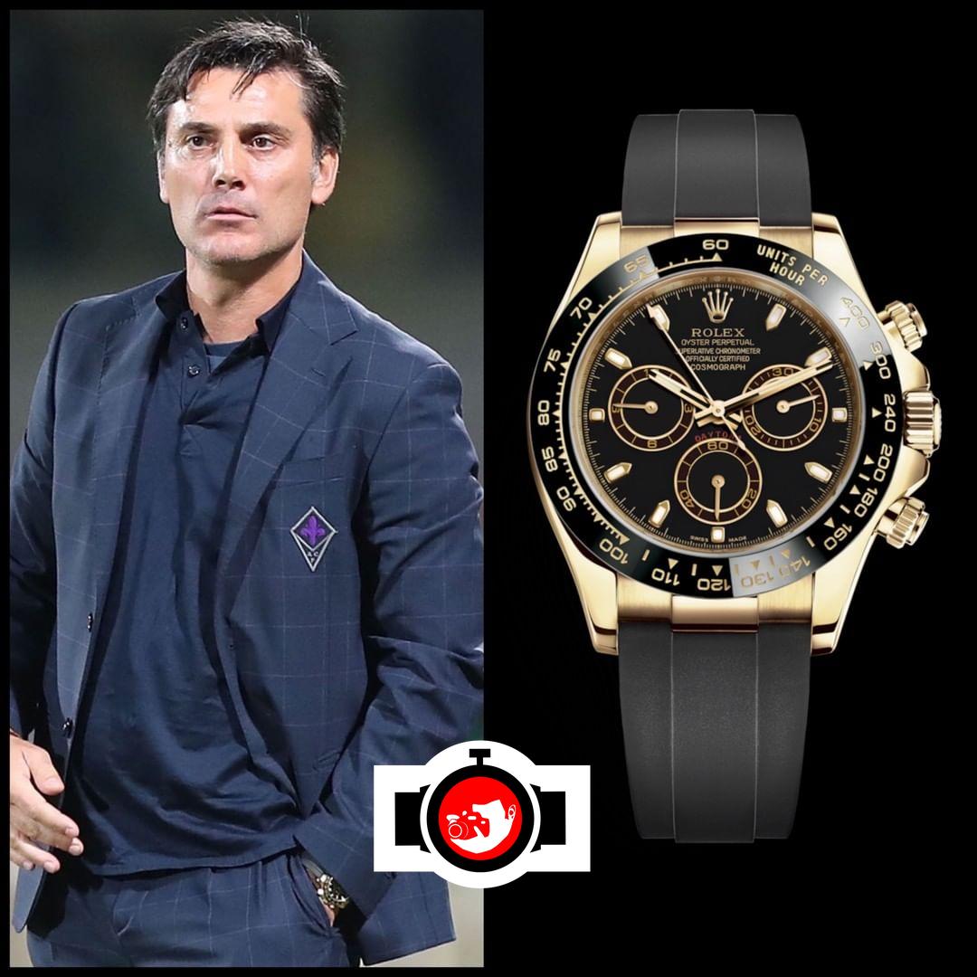 football manager Vincenzo Montella spotted wearing a Rolex 116518