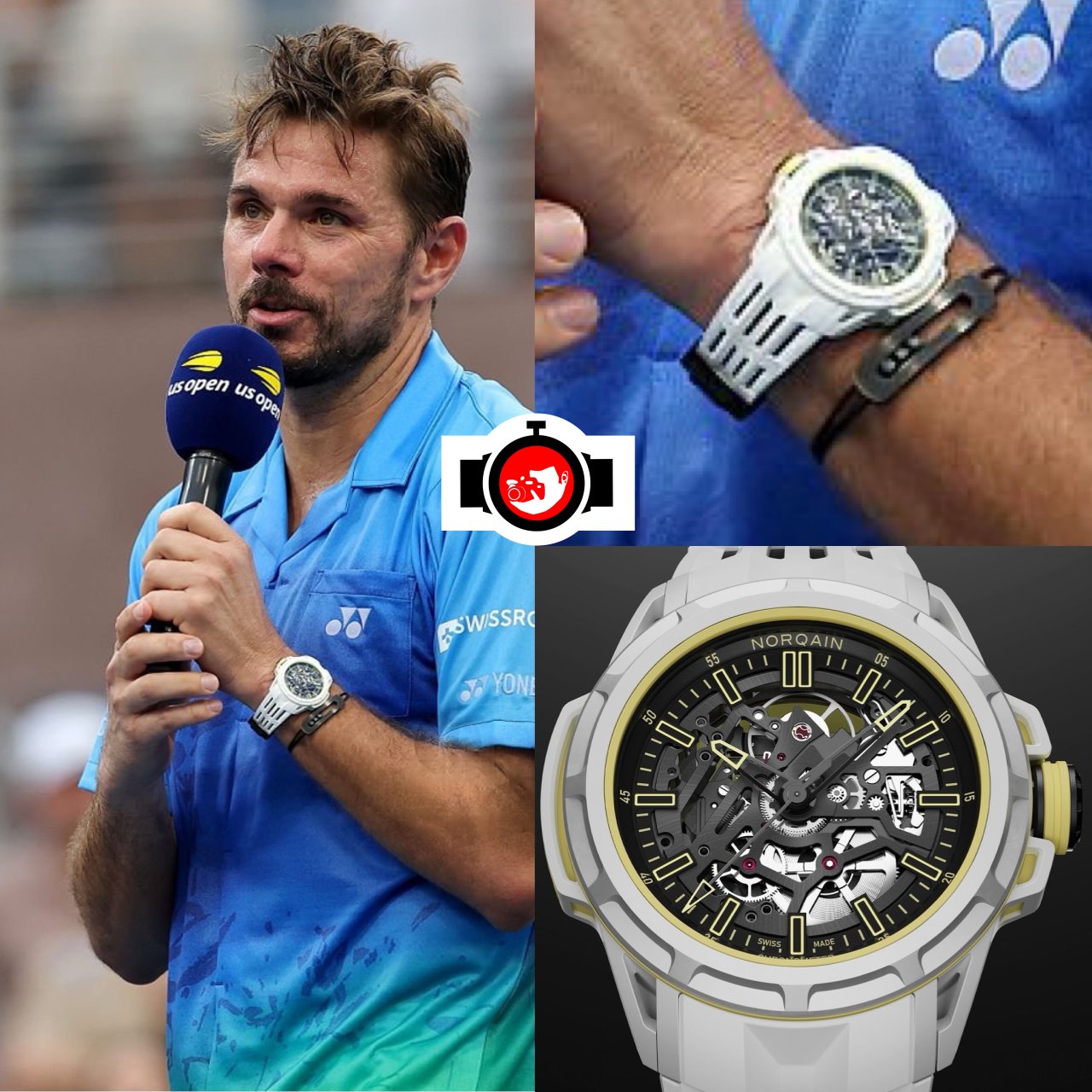 tennis player Stan Wawrinka spotted wearing a Norqain 