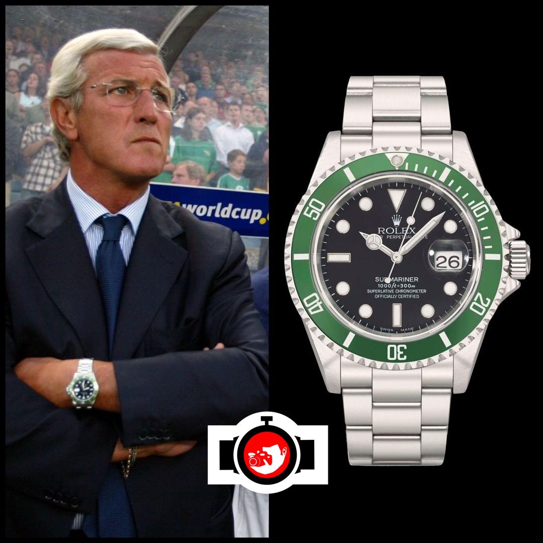 football manager Marcello Lippi spotted wearing a Rolex 16610LV