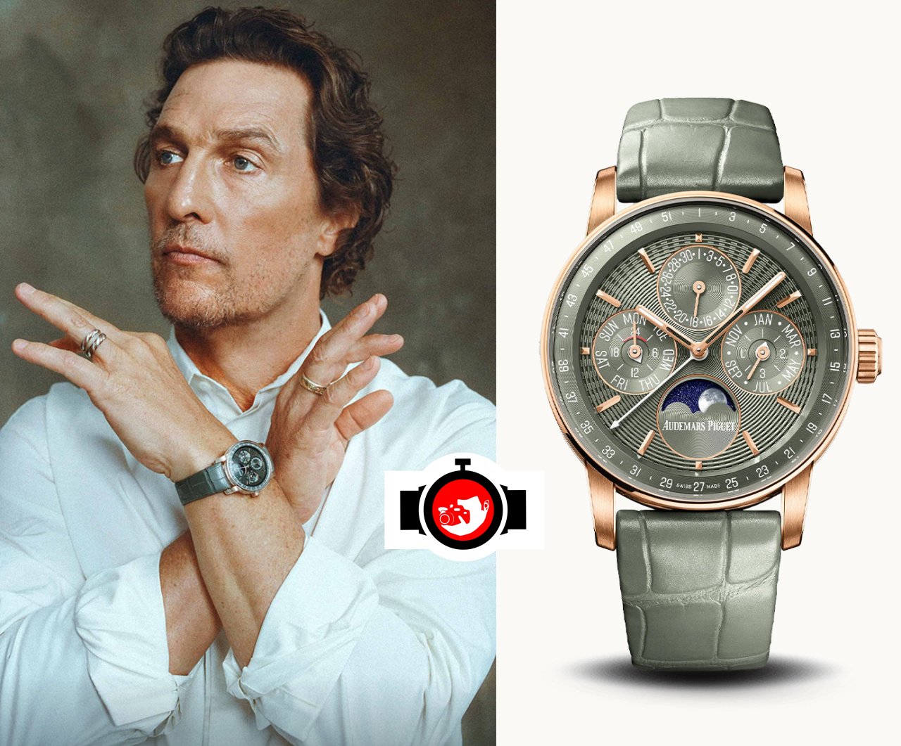 actor Matthew McConaughey spotted wearing a Audemars Piguet 26441OR.01