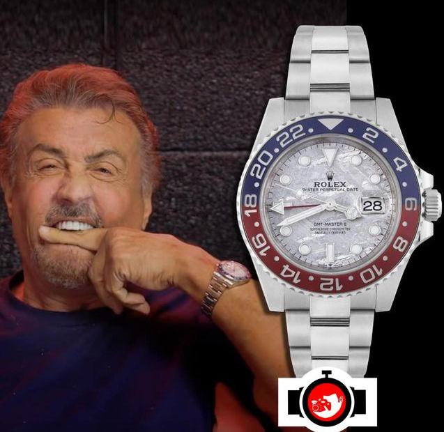 actor Sylvester Stallone spotted wearing a Rolex 