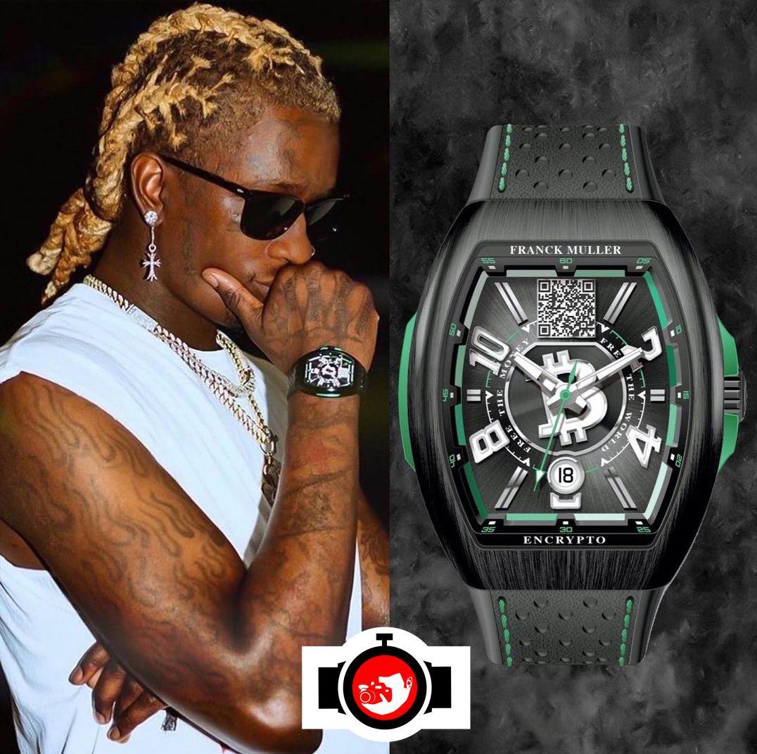 rapper Young Thug spotted wearing a Franck Muller 
