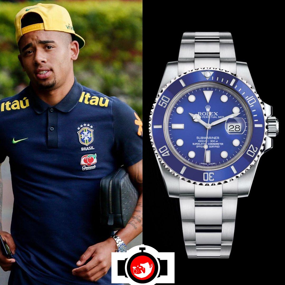 footballer Gabriel Jesus spotted wearing a Rolex 
