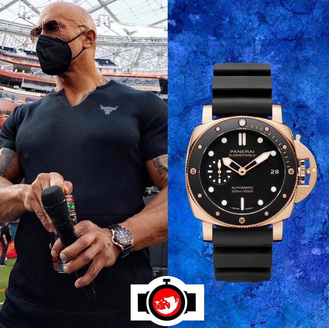 actor Dwayne The Rock Johnson spotted wearing a Panerai 