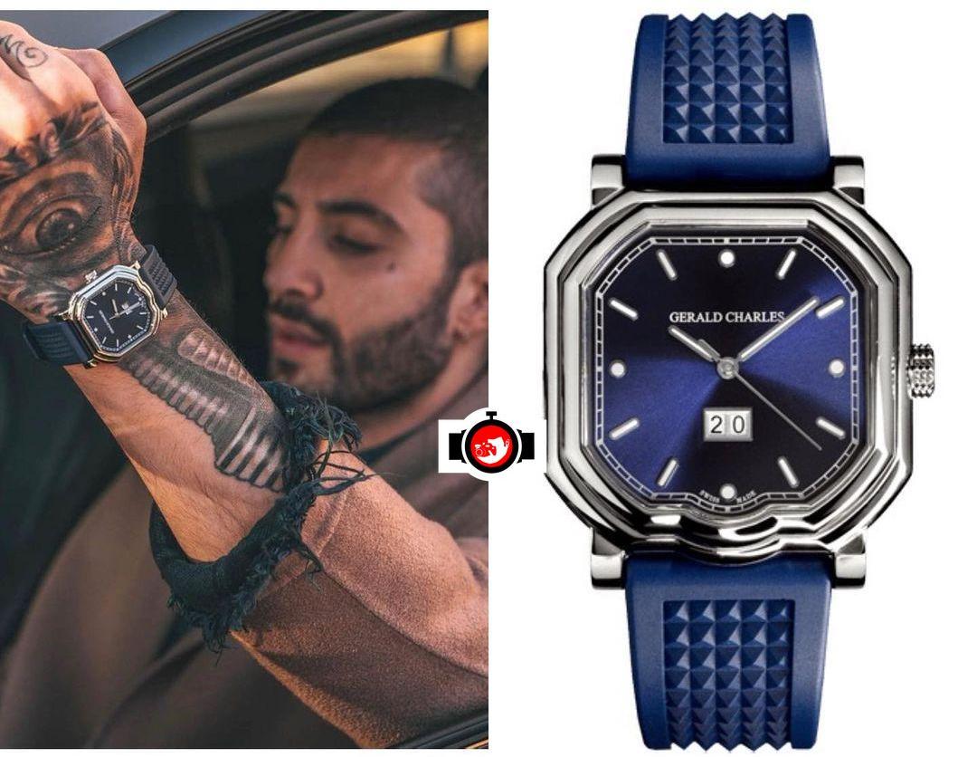 pilot Andrea Iannone spotted wearing a Gerald Charles GC20-A-01