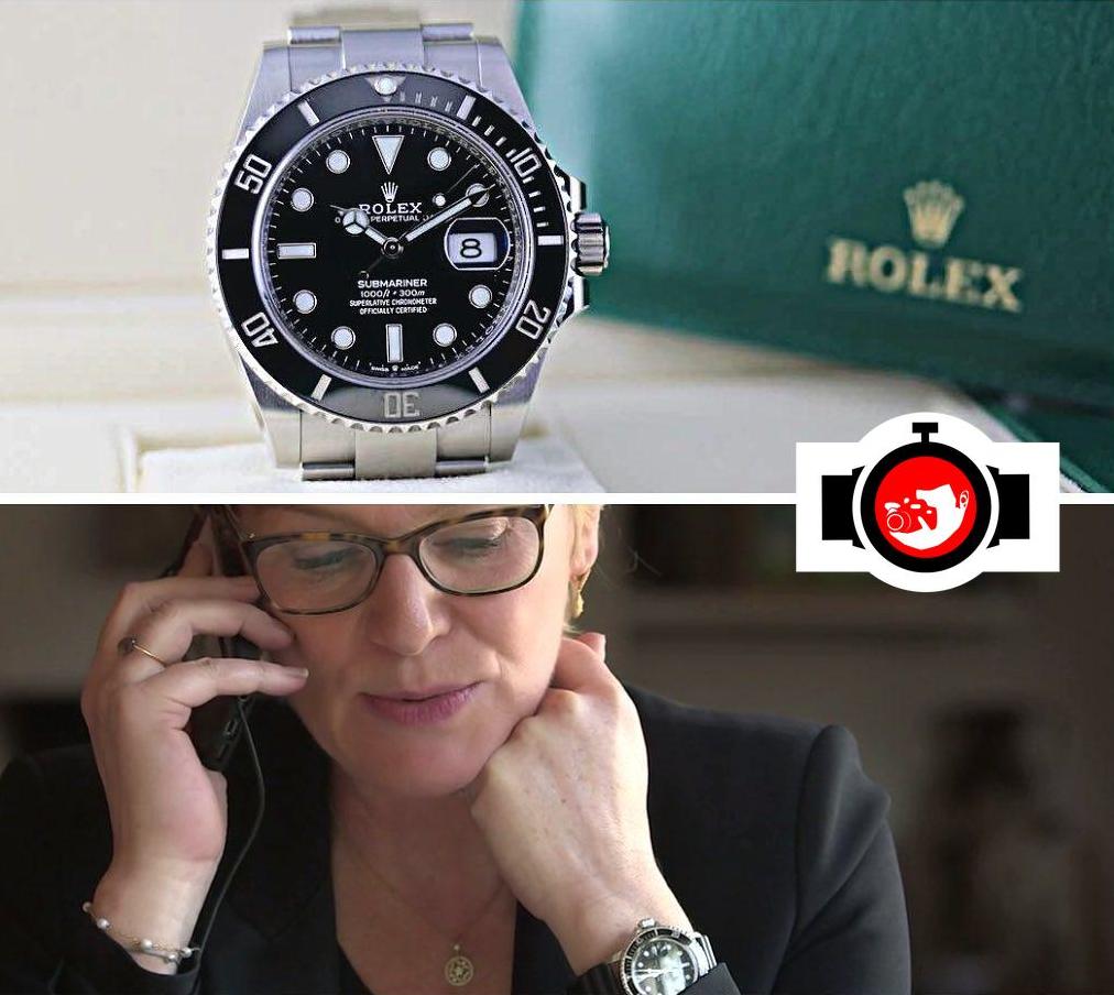 television presenter Élise Lucet spotted wearing a Rolex 