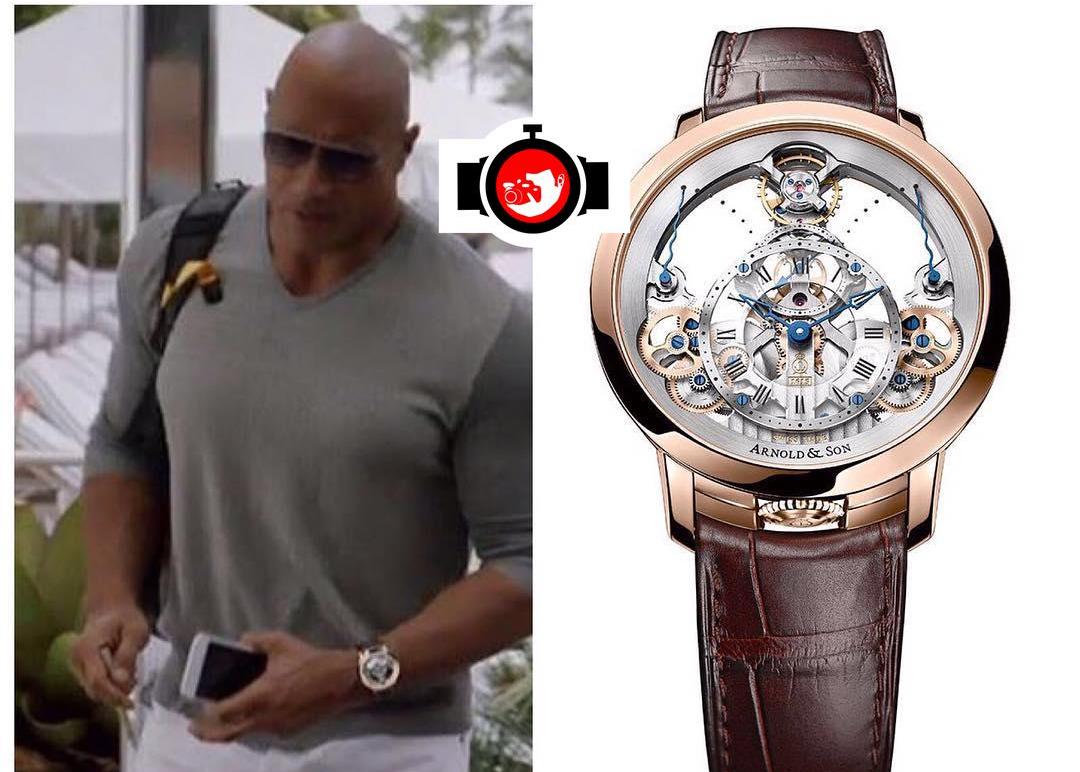 actor Dwayne The Rock Johnson spotted wearing a Arnold & Son 1TPAR.S01A.C124A