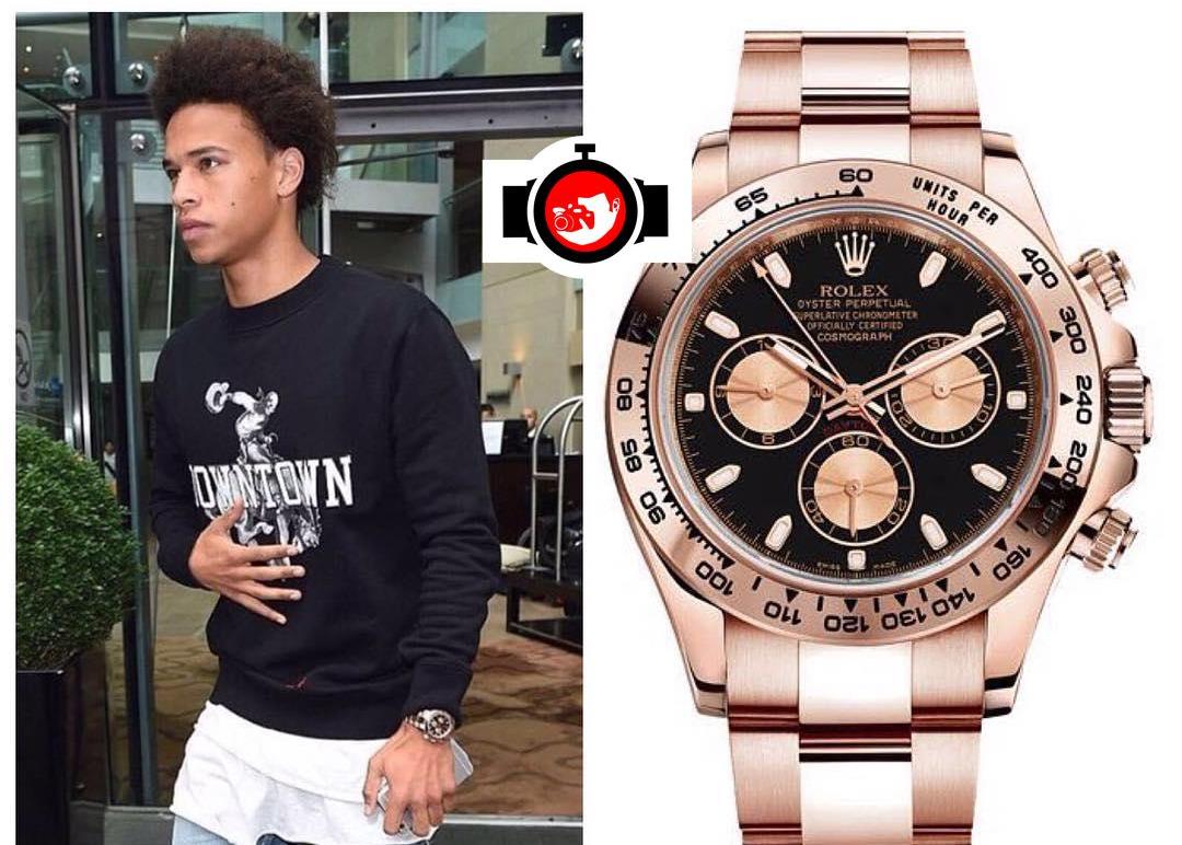 footballer Leroy Sane spotted wearing a Rolex 116505