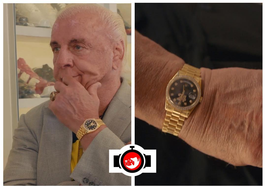 wrestler Ric Flair spotted wearing a Rolex 