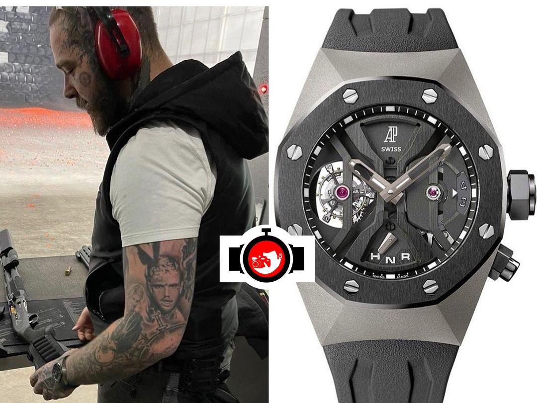 singer Post Malone spotted wearing a Audemars Piguet 26560IO