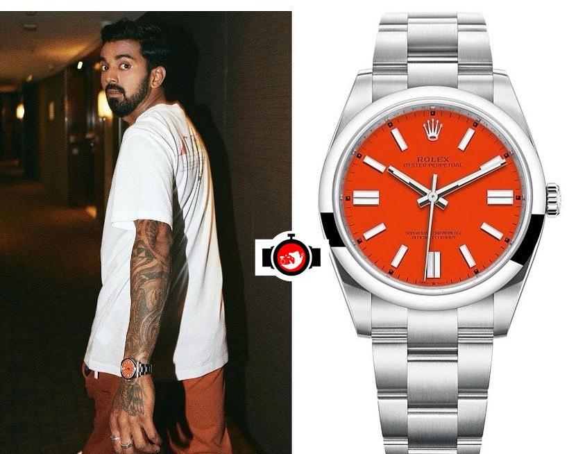 cricketer KL Rahul spotted wearing a Rolex 124300