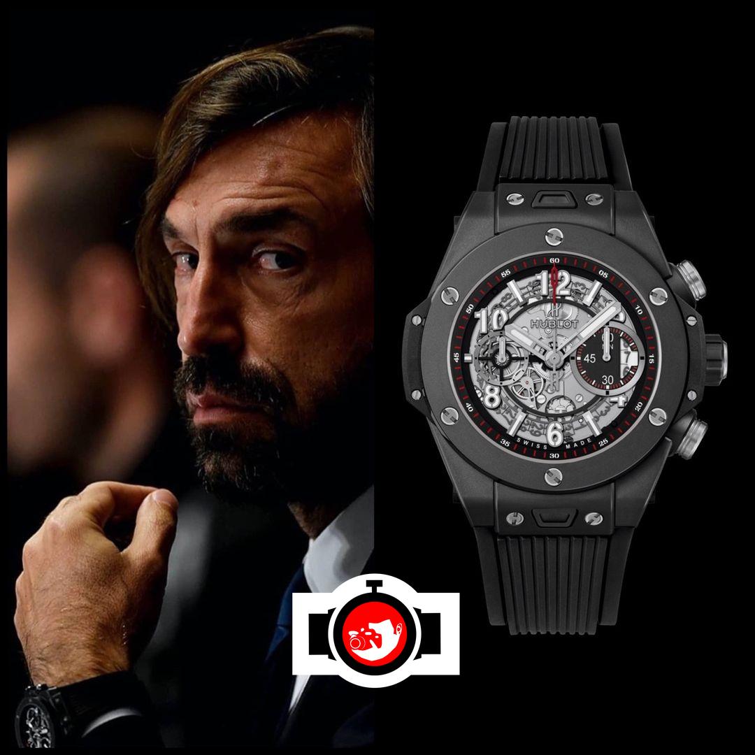 football manager Andrea Pirlo spotted wearing a Hublot 411.CI.1170.RX