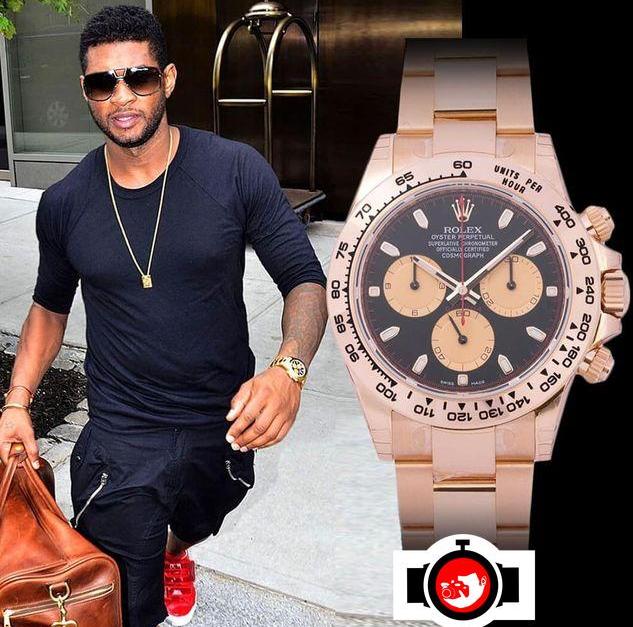 singer Usher spotted wearing a Rolex 116528