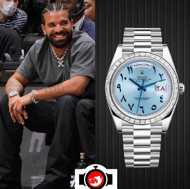 rapper Drake spotted wearing a Rolex 