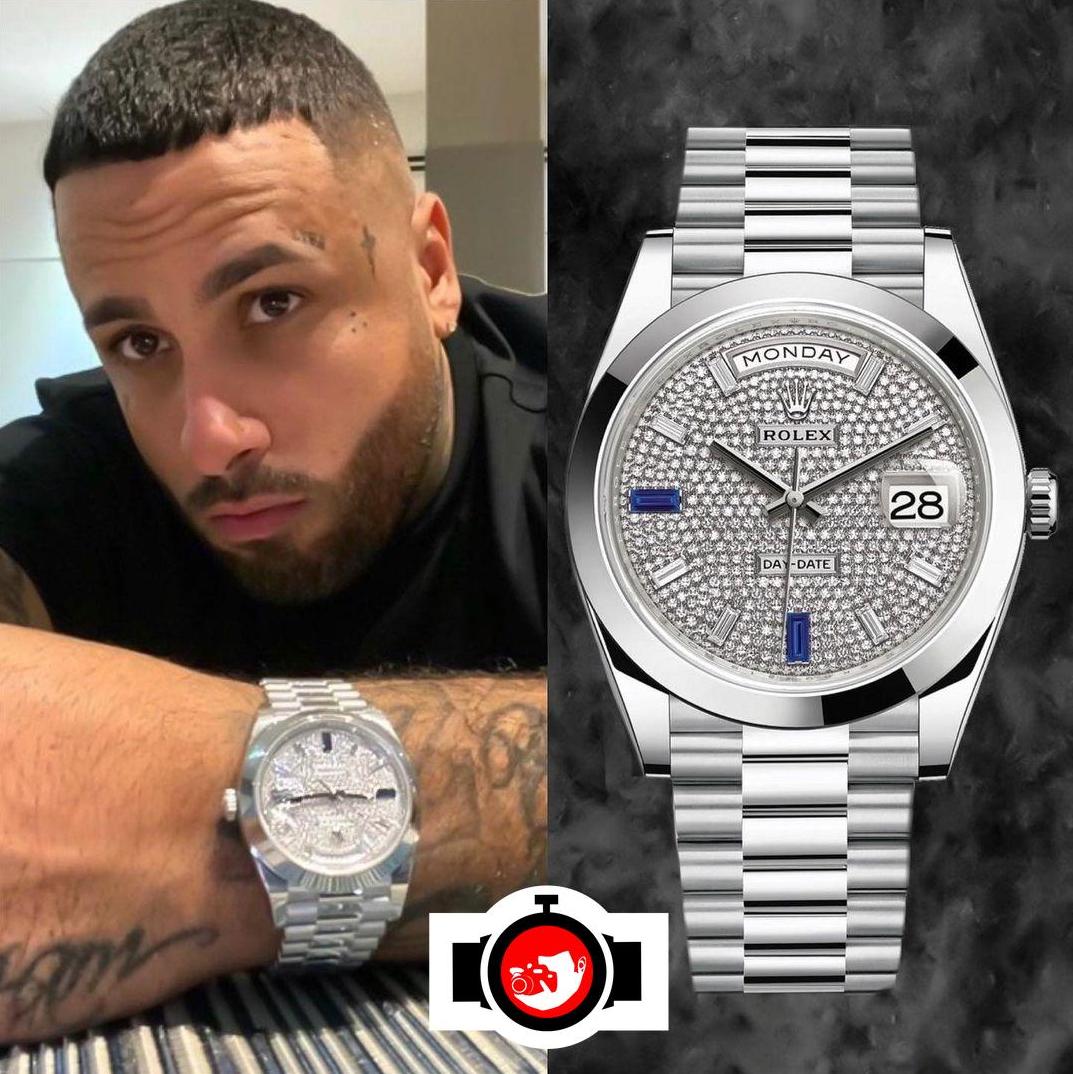 singer Nicky Jam spotted wearing a Rolex 228206