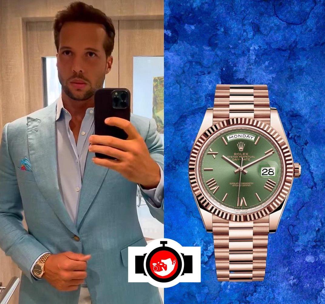 mixed martial artist Tristan Tate spotted wearing a Rolex 228235