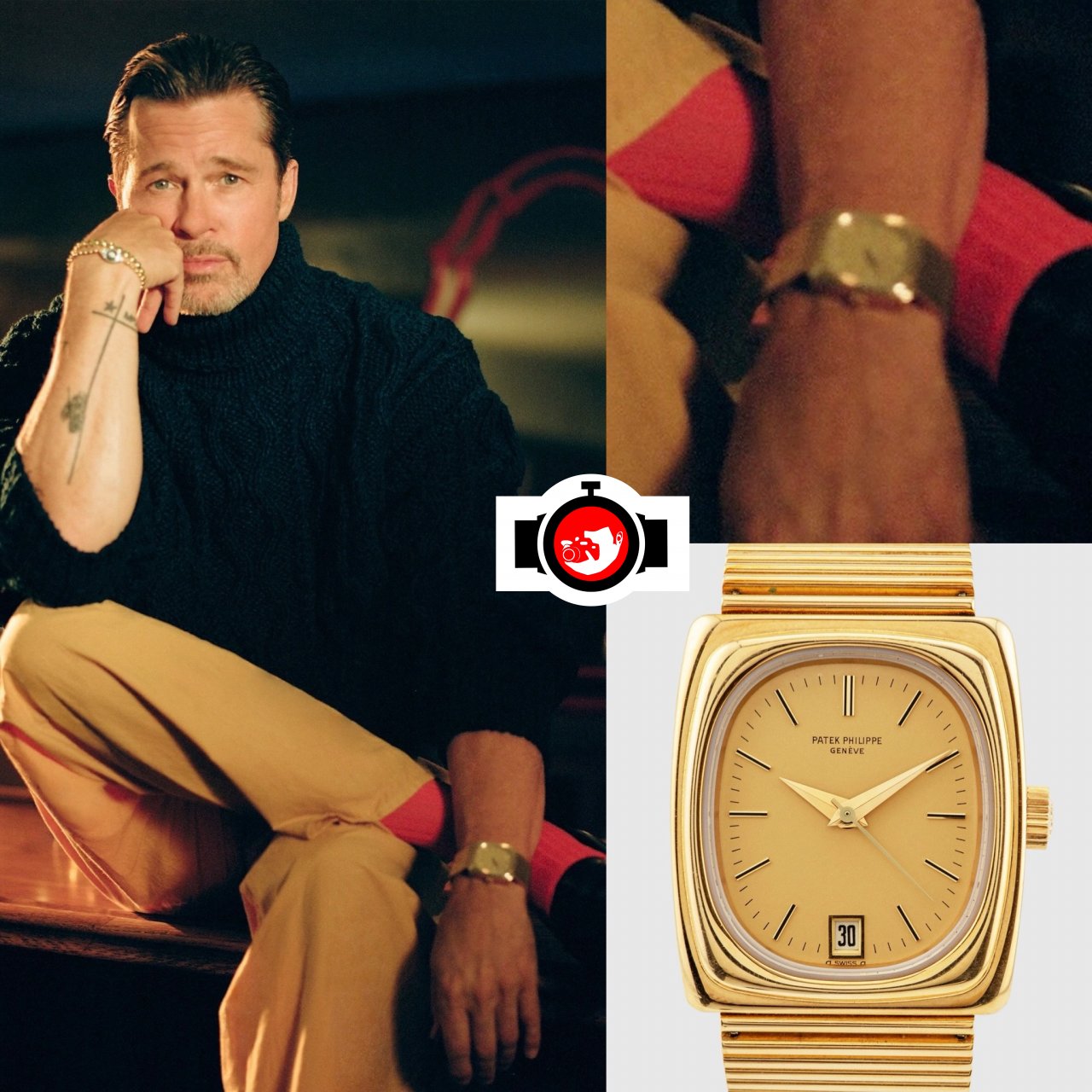 actor Brad Pitt spotted wearing a Patek Philippe 3603
