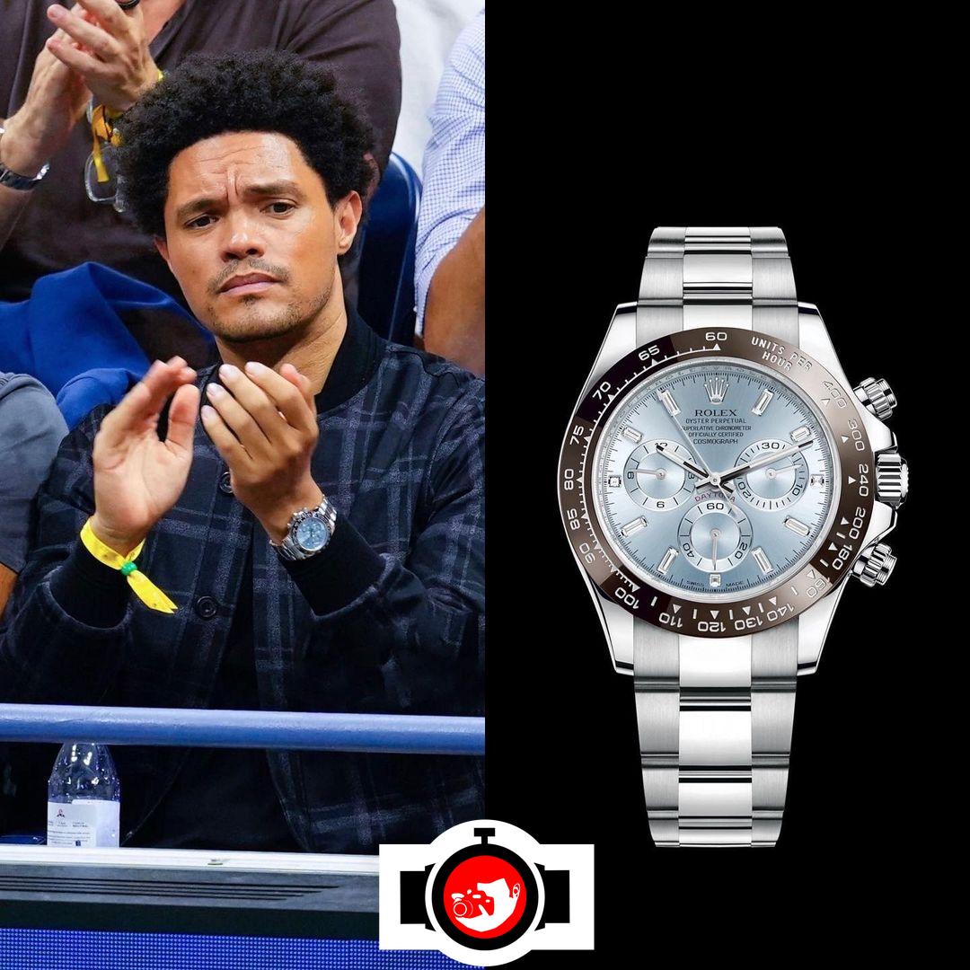 television presenter Trevor Noah spotted wearing a Rolex 116506
