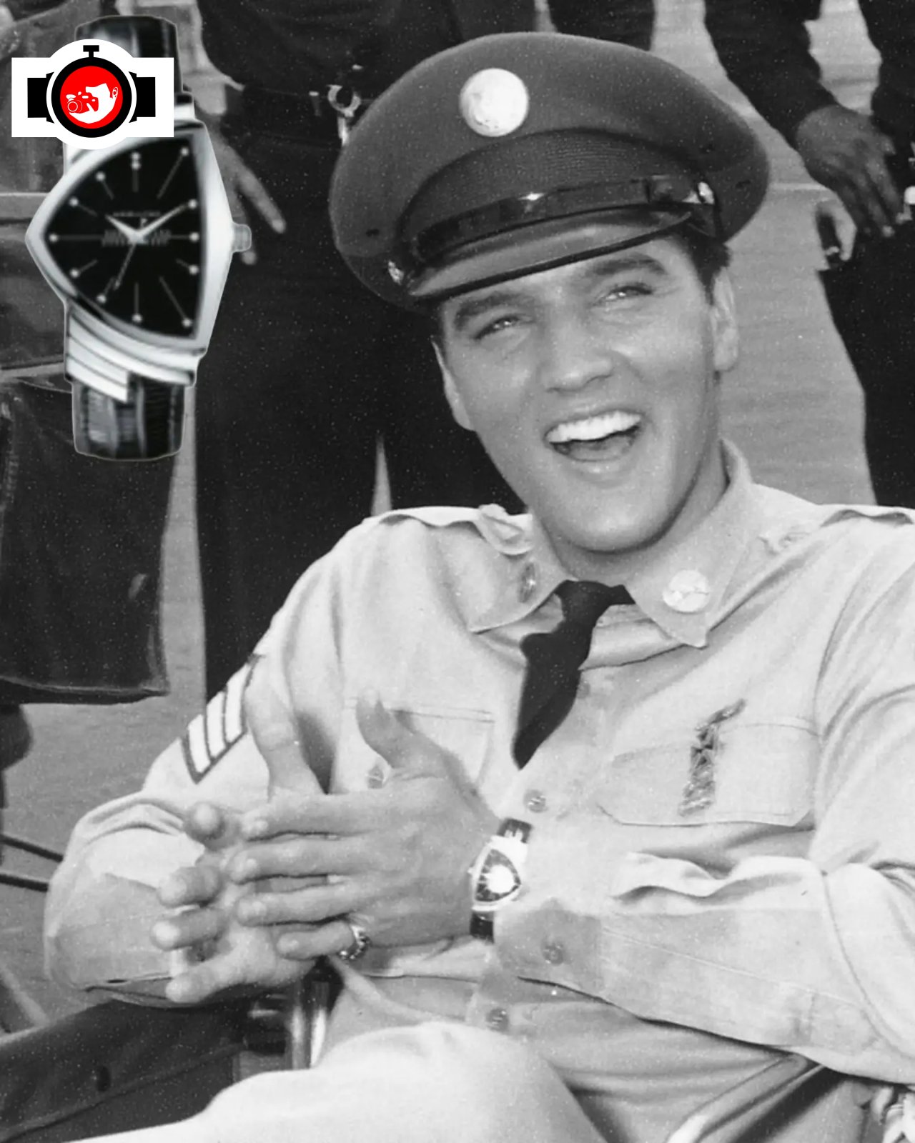 singer Elvis Presley spotted wearing a Hamilton H24411552