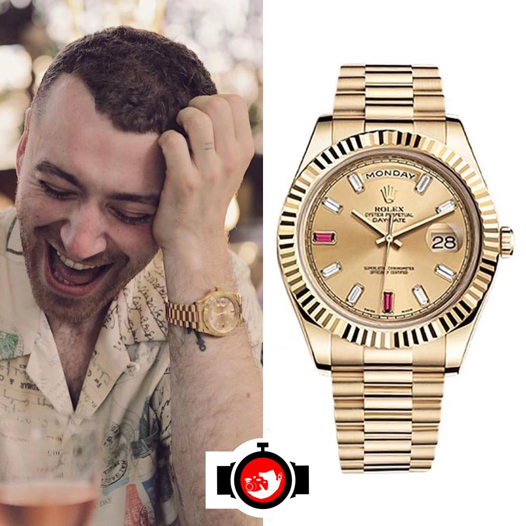 singer Sam Smith spotted wearing a Rolex 