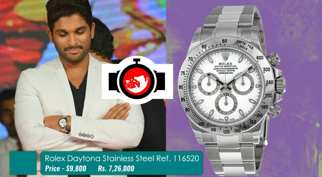 actor Allu Arjun spotted wearing a Rolex 116520