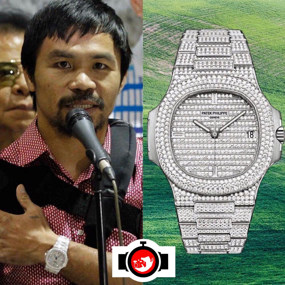 boxer Manny Pacquiao spotted wearing a Patek Philippe 5719/10G