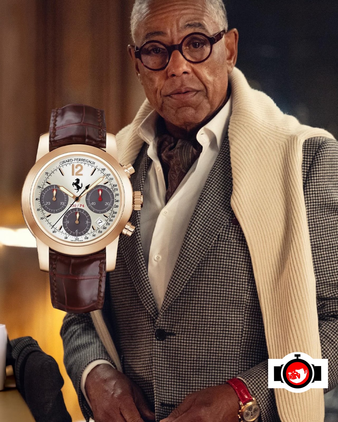 actor Giancarlo Esposito spotted wearing a Girard-Perregaux 330/P4