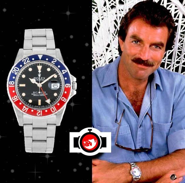 actor Tom Selleck spotted wearing a Rolex 16750