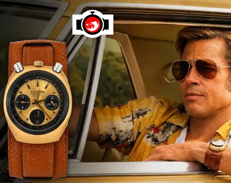 actor Brad Pitt spotted wearing a Citizen 67-9020