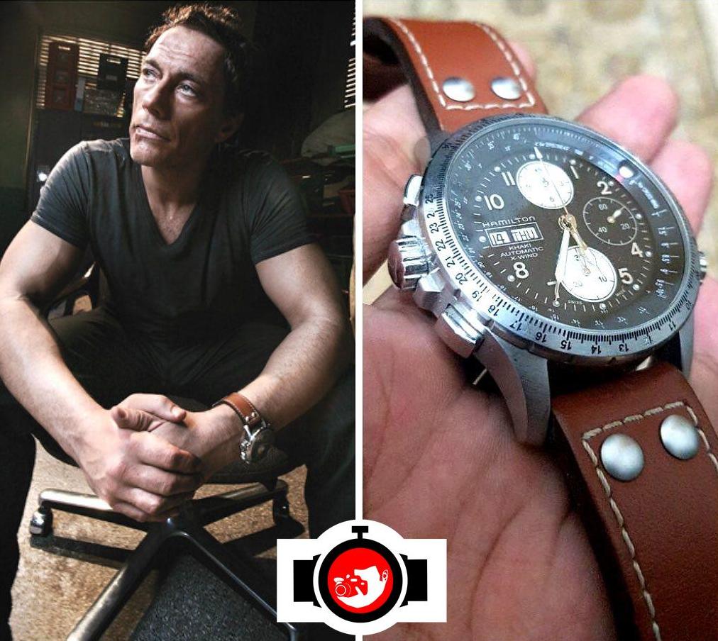 actor Jean-Claude Van Damme spotted wearing a Hamilton 