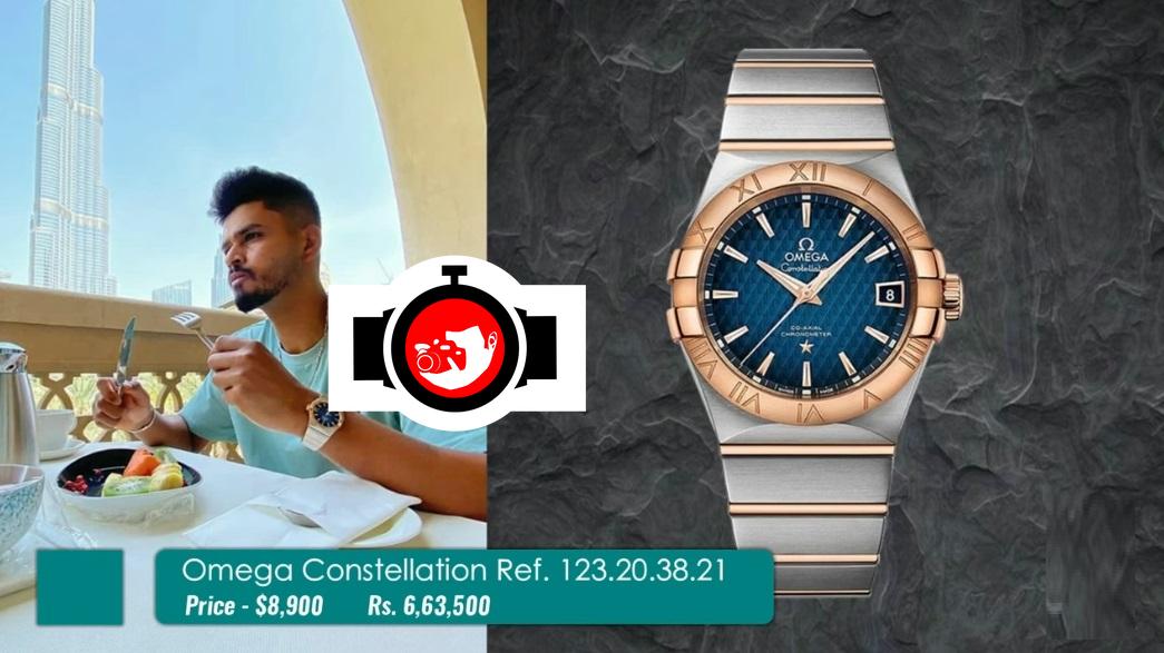 cricketer Shreyas Iyer spotted wearing a Omega 123.20.38.21