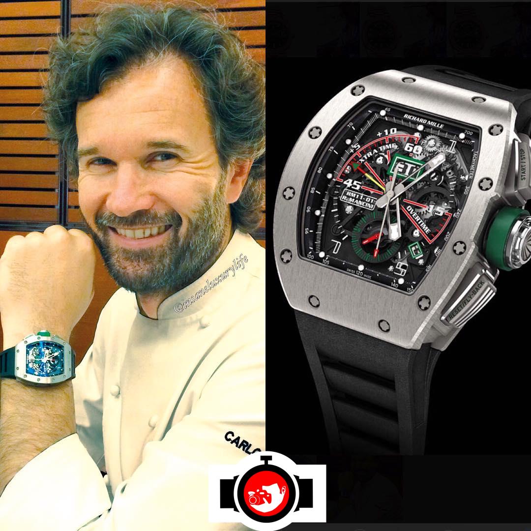 chef Carlo Cracco spotted wearing a Richard Mille RM 11-01