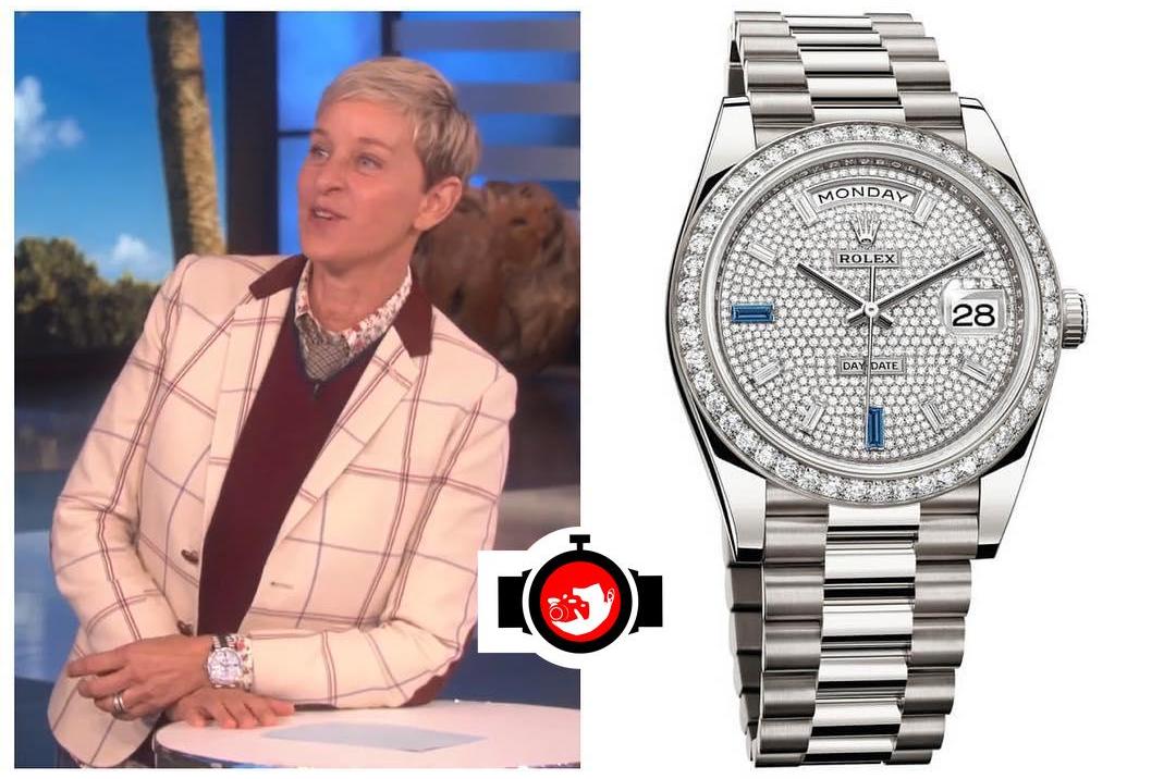 Ellen DeGeneres' Exquisite 18KT White Gold Rolex Day Date Watch