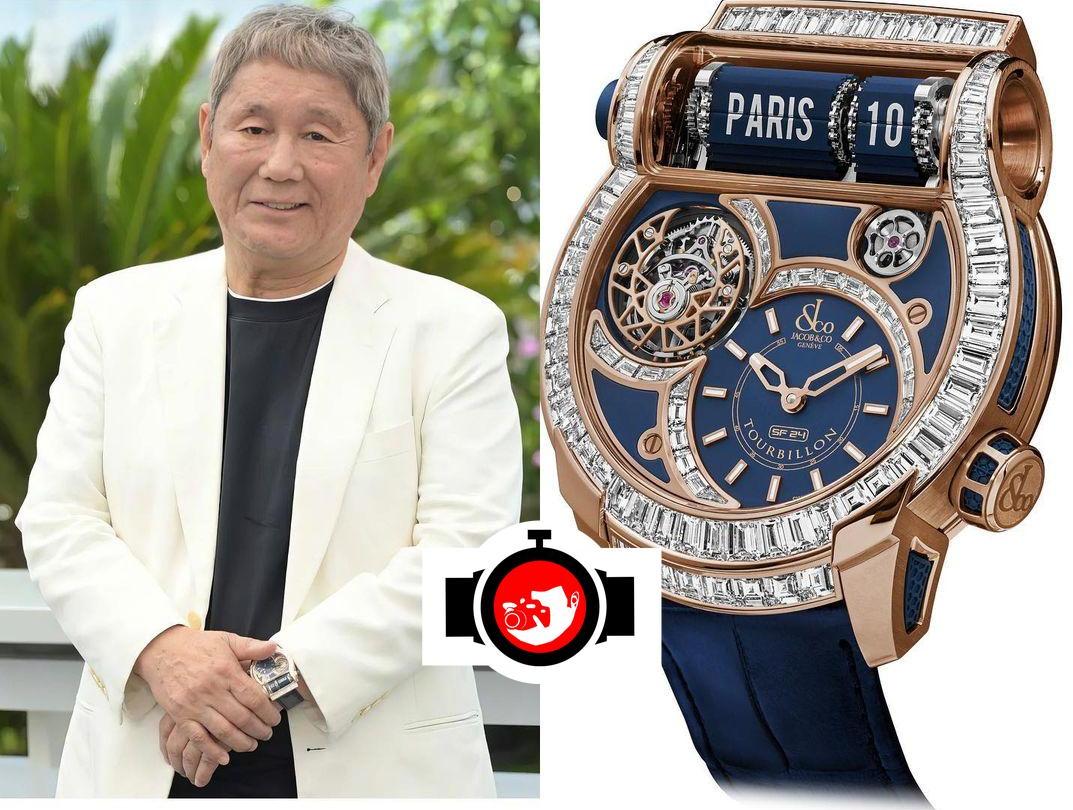 film director Takeshi Kitano spotted wearing a Jacob & Co 