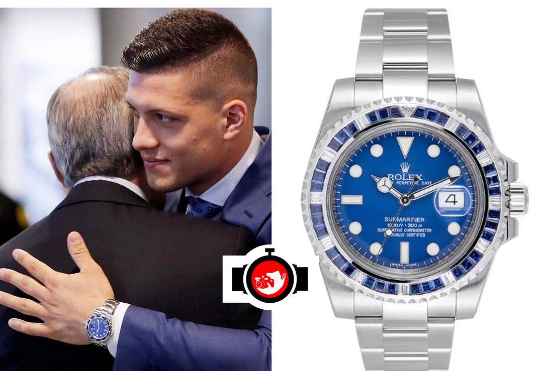 footballer Luka Jovic spotted wearing a Rolex 