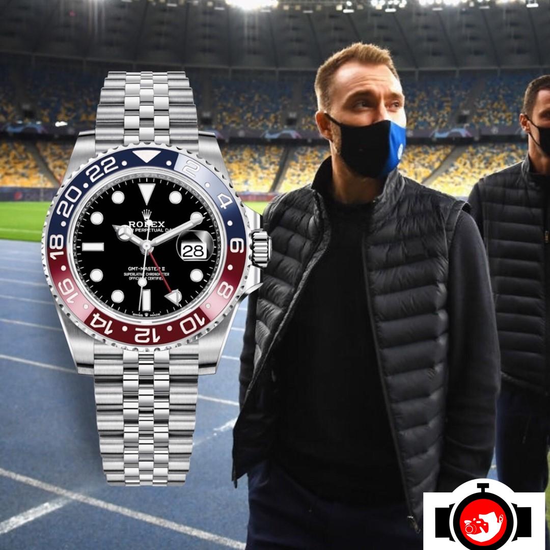 footballer Christian Eriksen spotted wearing a Rolex 126710BLRO