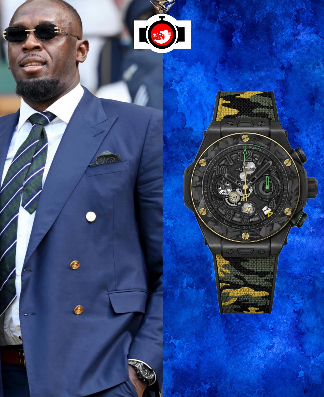 athlete Usain Bolt spotted wearing a Hublot 401.CX.0123.VR