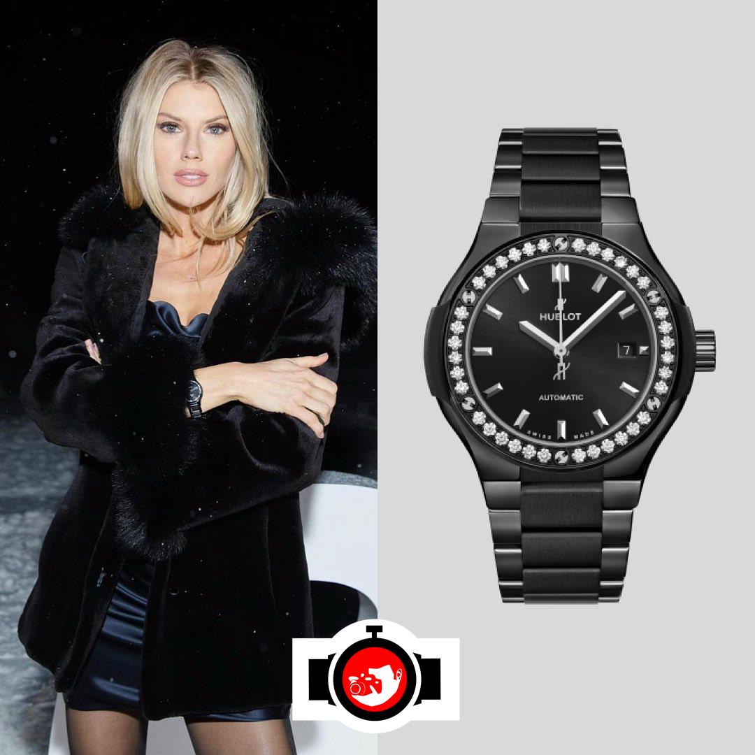 actor Charlotte McKinney spotted wearing a Hublot 