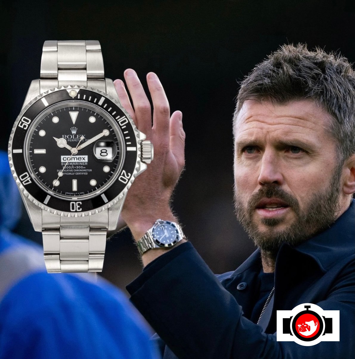 football manager Michael Carrick spotted wearing a Rolex 16610