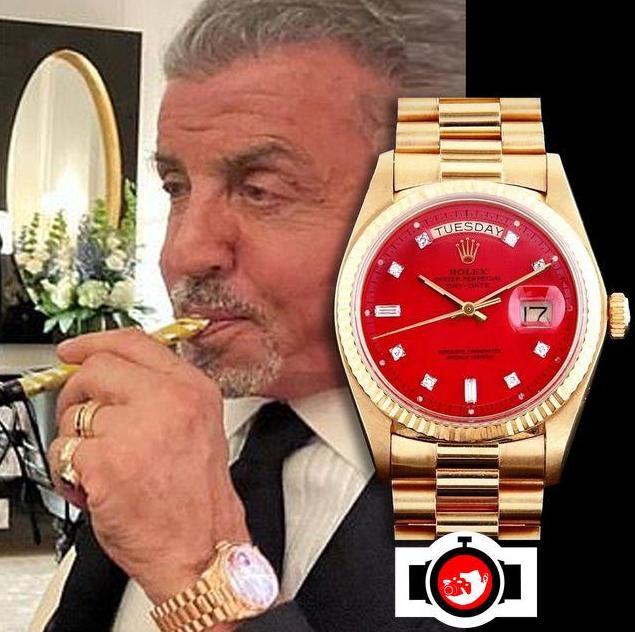 actor Sylvester Stallone spotted wearing a Rolex 1803