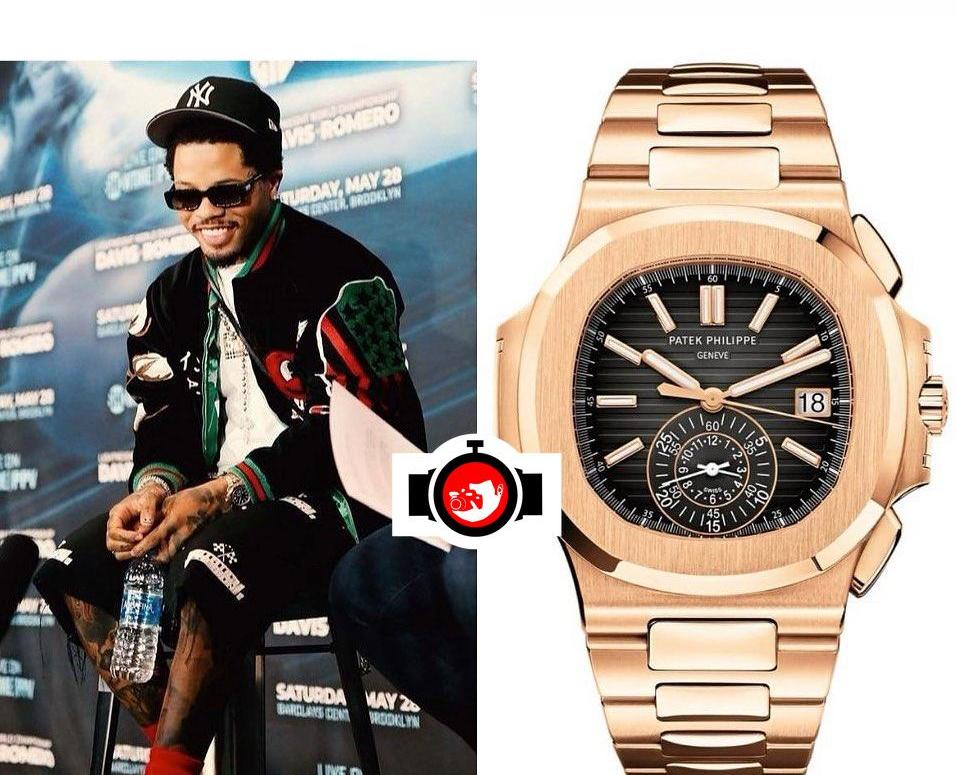 Inside Gervonta Davis's Impressive Watch Collection: The 18K Rose Gold Patek Philippe Nautilus with a Chronograph.
