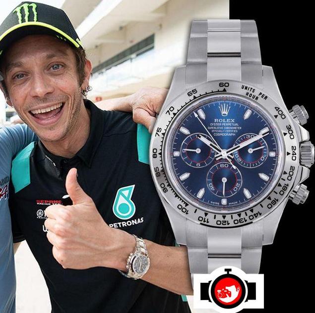 pilot Valentino Rossi spotted wearing a Rolex 