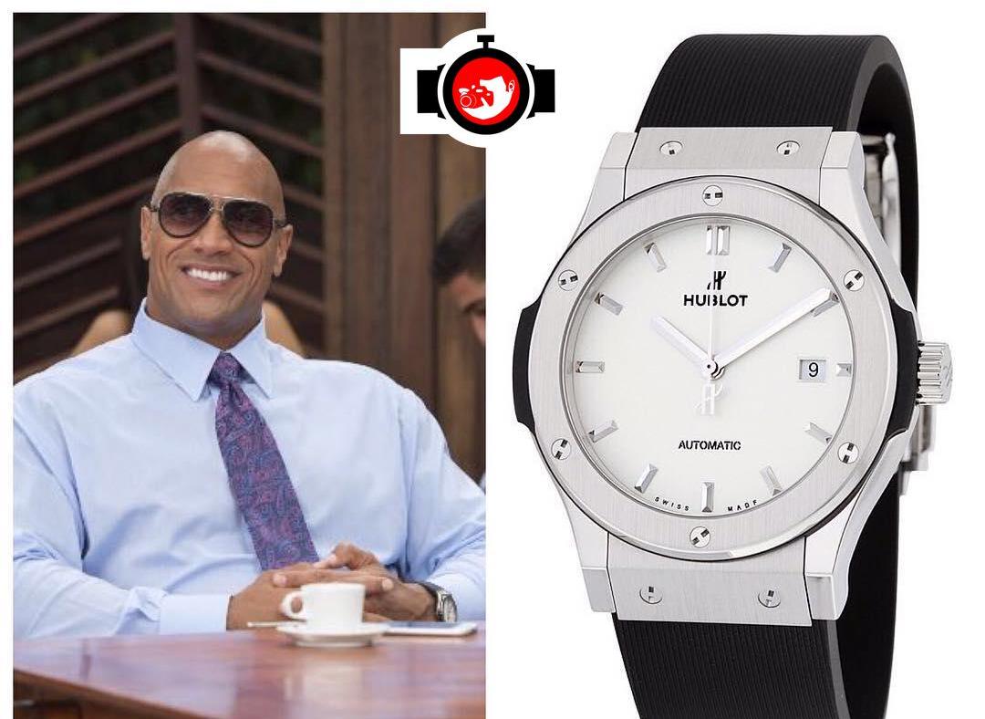 actor Dwayne The Rock Johnson spotted wearing a Hublot 542NX2611RX