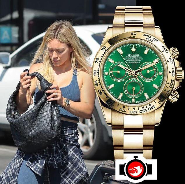 actor Hilary Duff spotted wearing a Rolex 116508