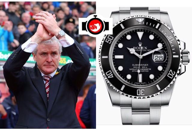 football manager Mark Hughes spotted wearing a Rolex 116610LN