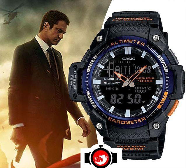 actor Gerard Butler spotted wearing a Casio SGW-450H-2B