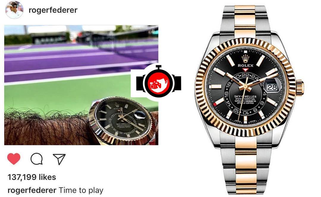 tennis player Roger Federer spotted wearing a Rolex 326933