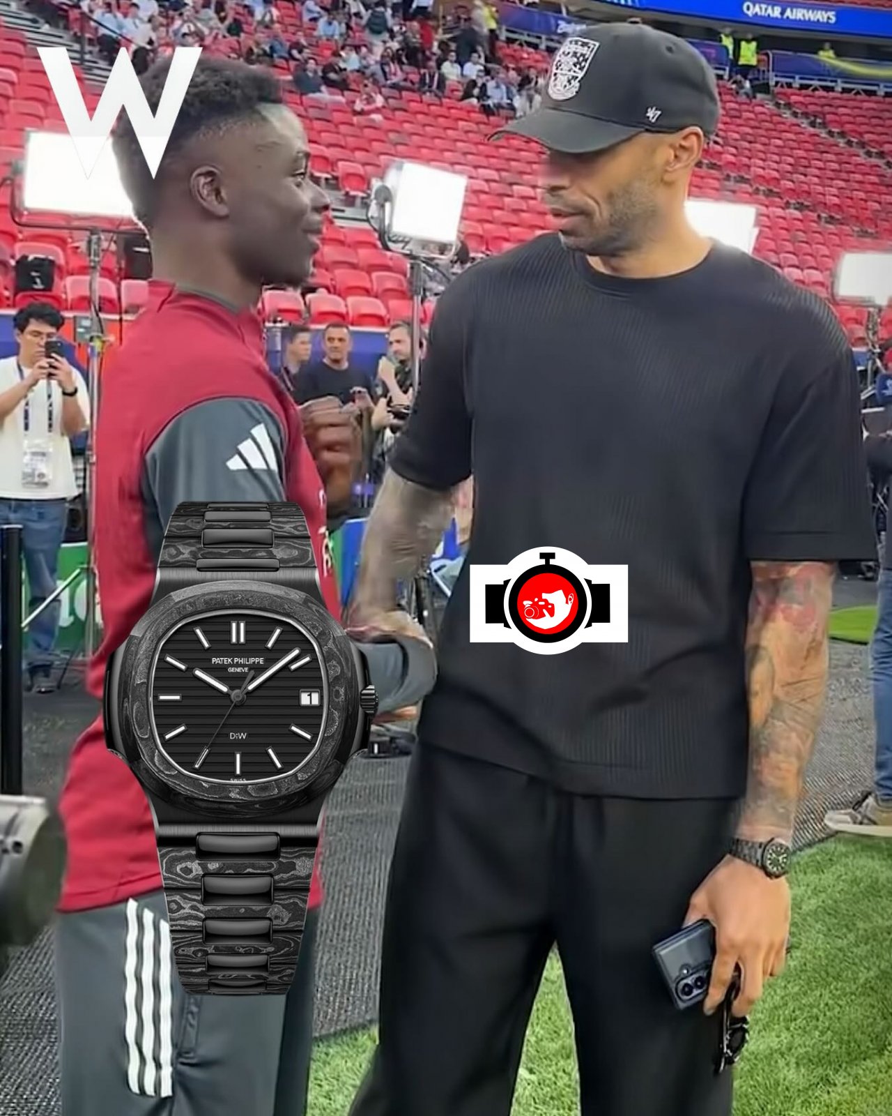 footballer Thierry Henry spotted wearing a Patek Philippe 5711