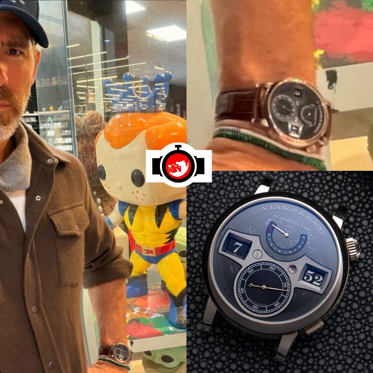 actor Ryan Reynolds spotted wearing a A. Lange & Söhne 142.055